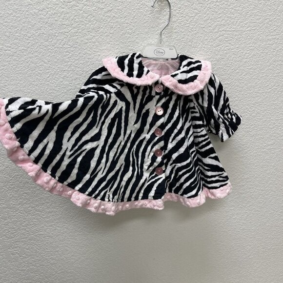 Love & Lace Girls 6 Months Fleece Swing Coat Jacket Plush Zebra Whimsical Minky - Picture 2 of 7
